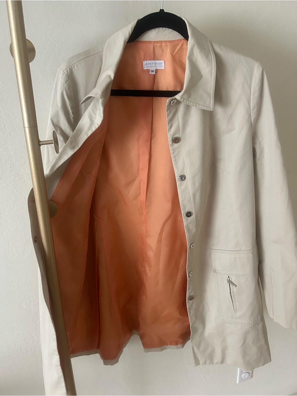 A Pea in the Pod Maternity Jacket Medium Cream Blazer Lightweight Coat - Picture 2 of 6